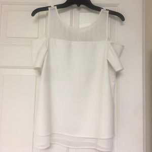 Cooper & Ella Small White Open Shoulder Top